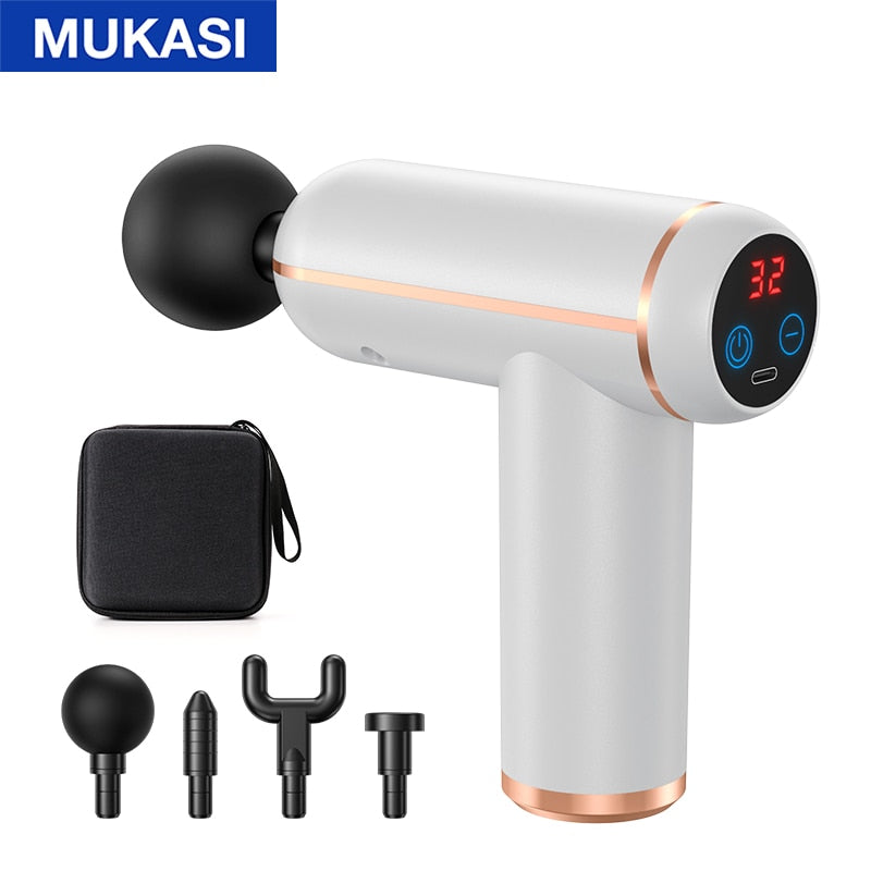 MUKASI Massage Gun Portable Percussion Pistol Massager For Body Neck Deep Tissue Muscle Relaxation Gout Pain Relief Fitness Enfom Clothing