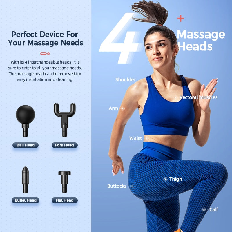 MUKASI Massage Gun Portable Percussion Pistol Massager For Body Neck Deep Tissue Muscle Relaxation Gout Pain Relief Fitness Enfom Clothing