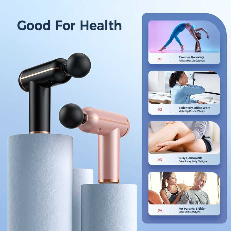 MUKASI Massage Gun Portable Percussion Pistol Massager For Body Neck Deep Tissue Muscle Relaxation Gout Pain Relief Fitness Enfom Clothing