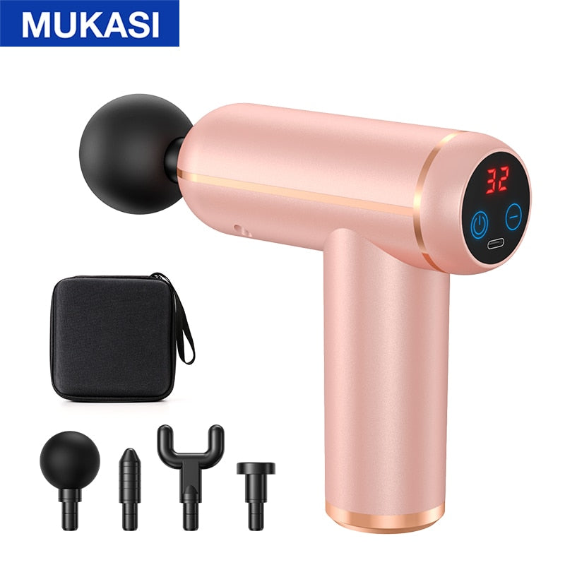 MUKASI Massage Gun Portable Percussion Pistol Massager For Body Neck Deep Tissue Muscle Relaxation Gout Pain Relief Fitness Enfom Clothing