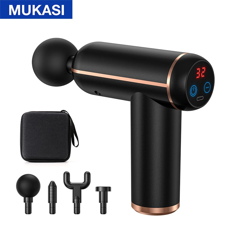 MUKASI Massage Gun Portable Percussion Pistol Massager For Body Neck Deep Tissue Muscle Relaxation Gout Pain Relief Fitness Enfom Clothing