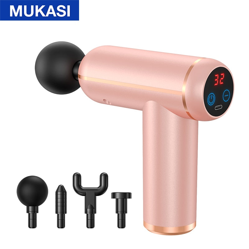 MUKASI Massage Gun Portable Percussion Pistol Massager For Body Neck Deep Tissue Muscle Relaxation Gout Pain Relief Fitness Enfom Clothing