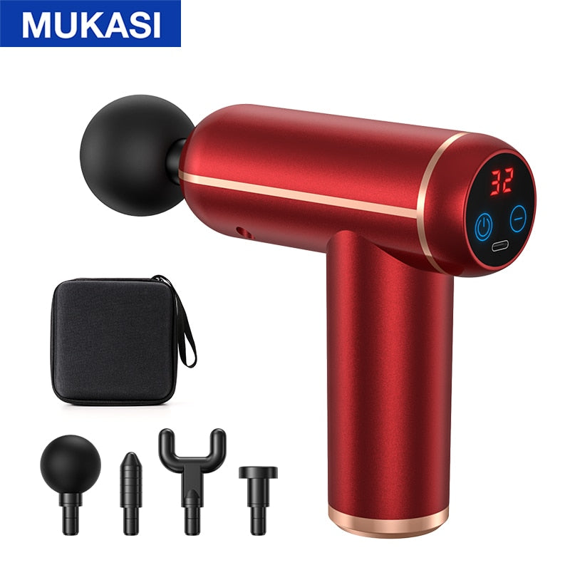 MUKASI Massage Gun Portable Percussion Pistol Massager For Body Neck Deep Tissue Muscle Relaxation Gout Pain Relief Fitness Enfom Clothing