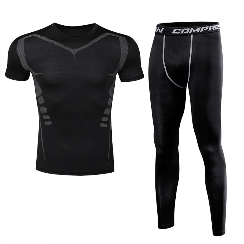 Men Clothing Sportswear Gym Fitness Compression Suits Running Set Sport Outdoor Jogging Quick Dry Tight Enfom Clothing