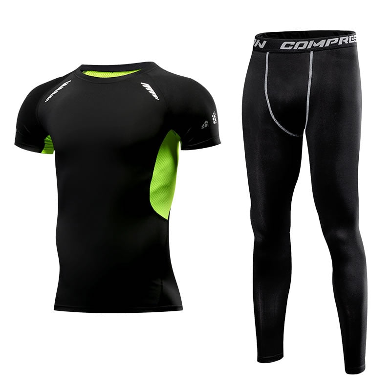 Men Clothing Sportswear Gym Fitness Compression Suits Running Set Sport Outdoor Jogging Quick Dry Tight Enfom Clothing