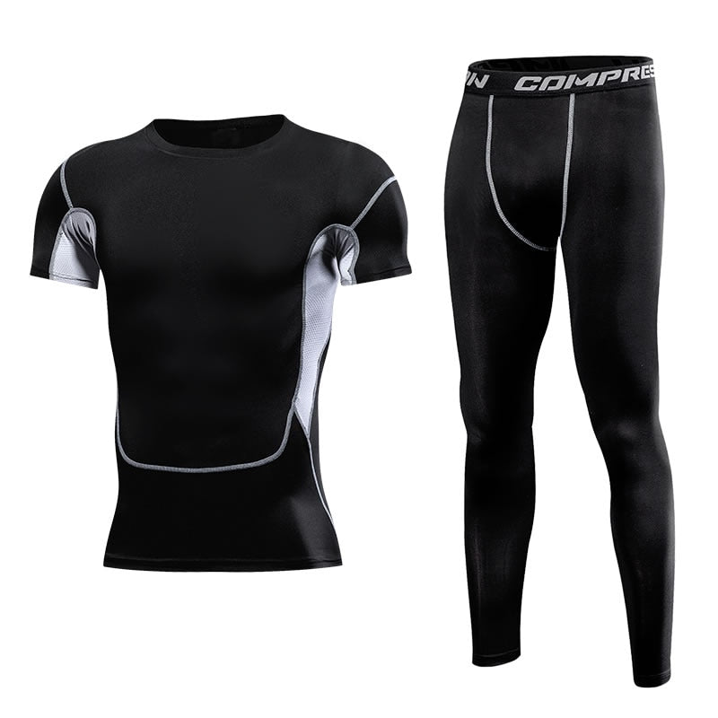 Men Clothing Sportswear Gym Fitness Compression Suits Running Set Sport Outdoor Jogging Quick Dry Tight Enfom Clothing