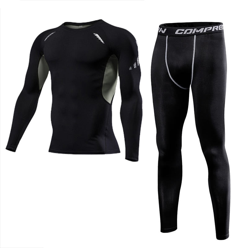 Men Clothing Sportswear Gym Fitness Compression Suits Running Set Sport Outdoor Jogging Quick Dry Tight Enfom Clothing