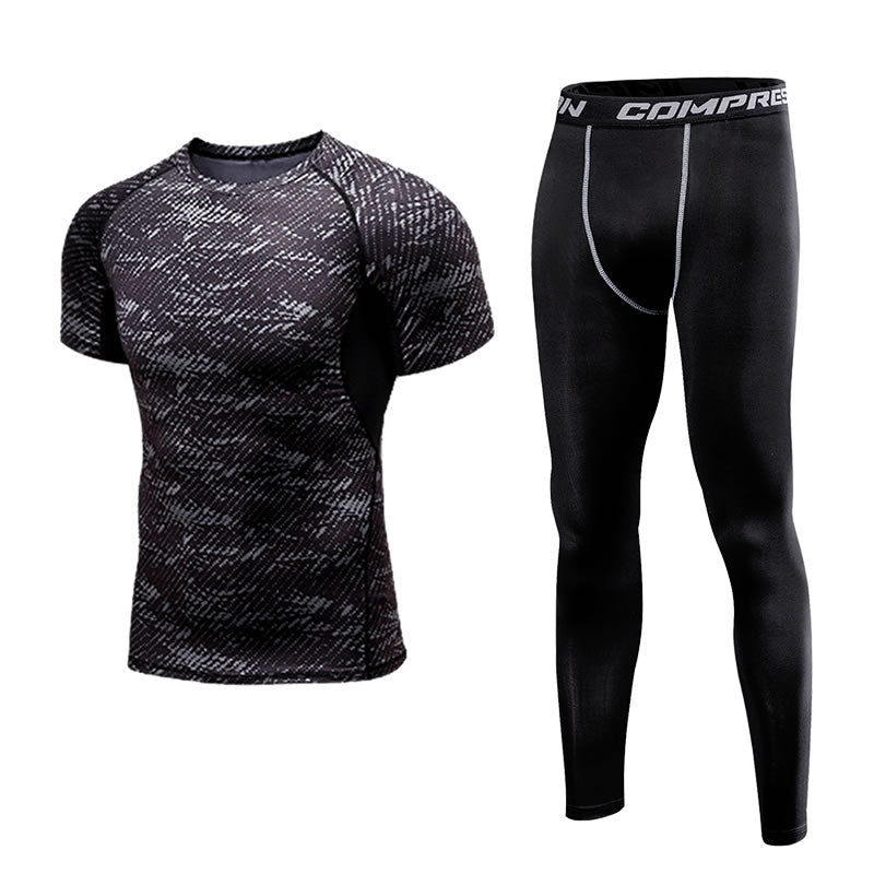 Men Clothing Sportswear Gym Fitness Compression Suits Running Set Sport Outdoor Jogging Quick Dry Tight Enfom Clothing