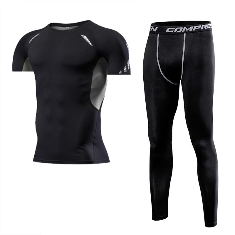 Men Clothing Sportswear Gym Fitness Compression Suits Running Set Sport Outdoor Jogging Quick Dry Tight Enfom Clothing