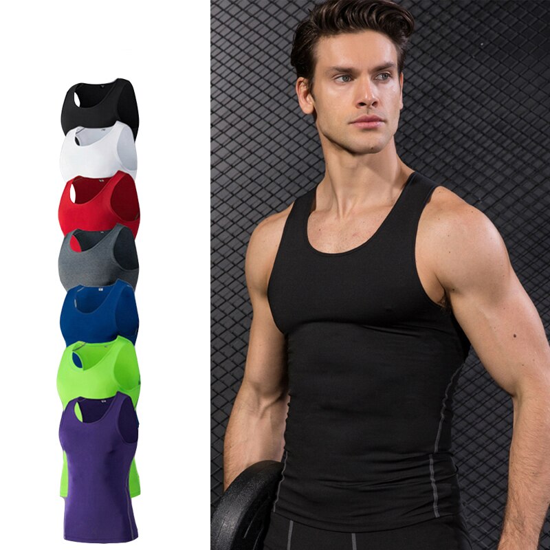 Men Compression Running Vest Workout Training Tight Tank Tops Quick Dry Gym Sleeveless Fitness Big Elastic Shirt Custom Logo Enfom Clothing