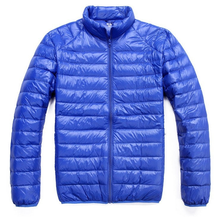 Men Winter Puffer Jacket 2022 New Ultra Light 90% White Duck Down Jackets Casual Portable Winter Coat for Men 4XL 5XL 6XL Enfom Clothing