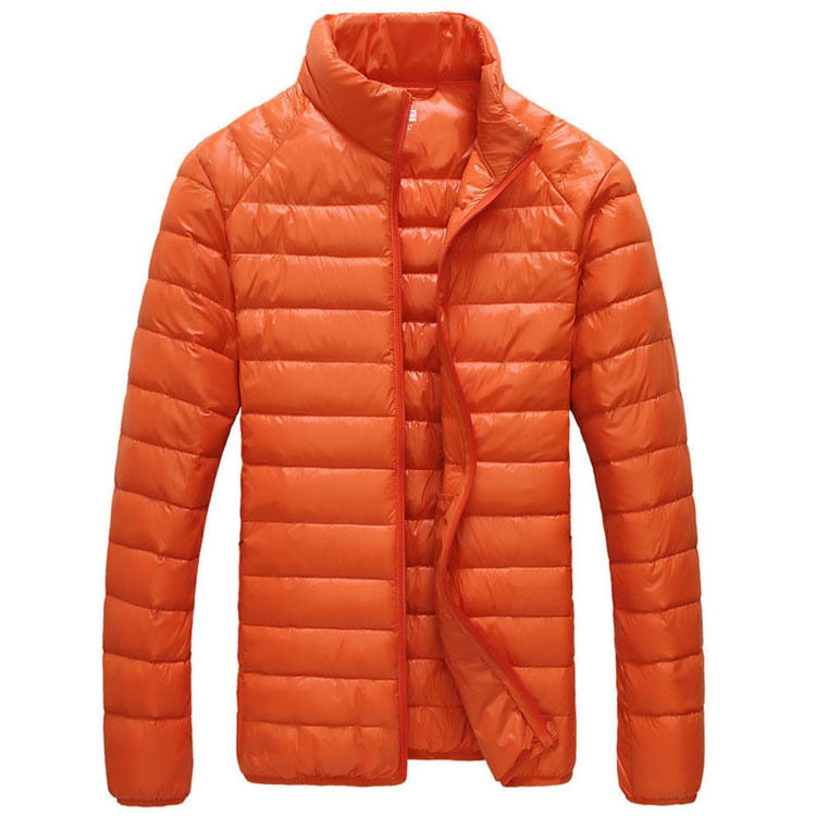 Men Winter Puffer Jacket 2022 New Ultra Light 90% White Duck Down Jackets Casual Portable Winter Coat for Men 4XL 5XL 6XL Enfom Clothing