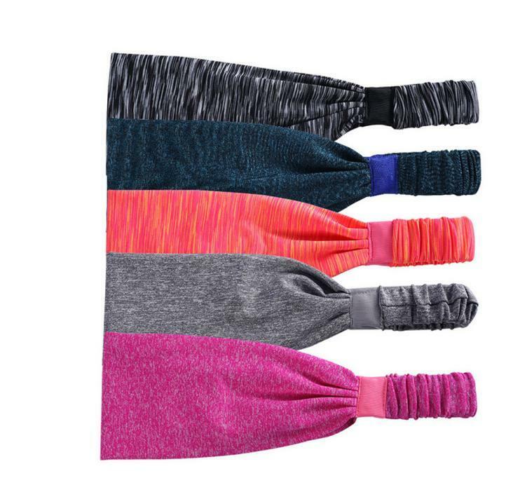 Men Women Sweat Sweatband Headband Yoga Gym Running Stretch Sports Head Band Random Color Enfom Clothing