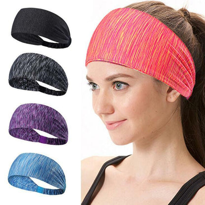 Men Women Sweat Sweatband Headband Yoga Gym Running Stretch Sports Head Band Random Color Enfom Clothing