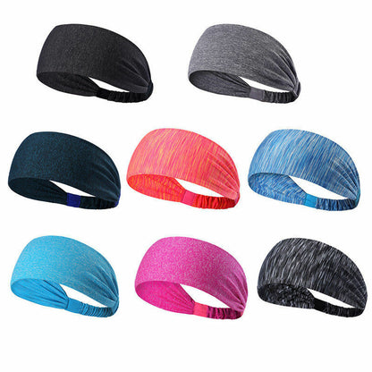 Men Women Sweat Sweatband Headband Yoga Gym Running Stretch Sports Head Band Random Color Enfom Clothing