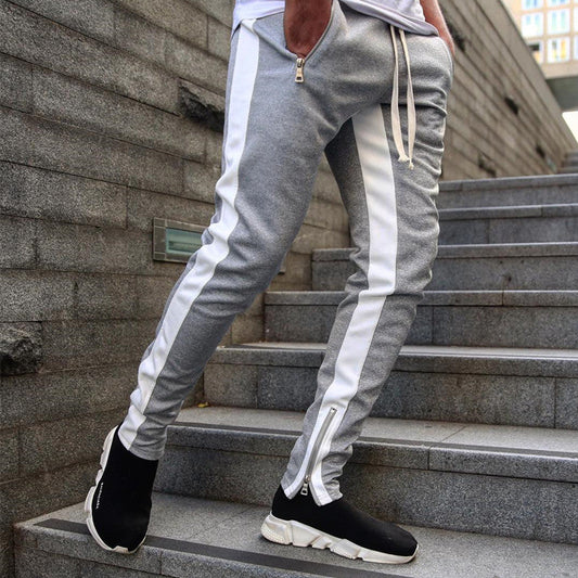 Men's Gym Slim Tapered Sweatpants Workout Jogging Pants Fitness Zipper Pockets Enfom Clothing