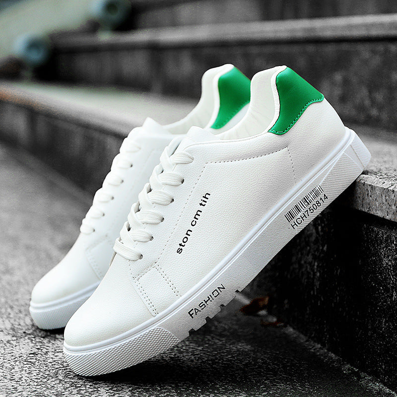 Men's Lace-Up Sneakers, Student Running Men's Shoes, Low-Top Breathable White Shoes Enfom Clothing