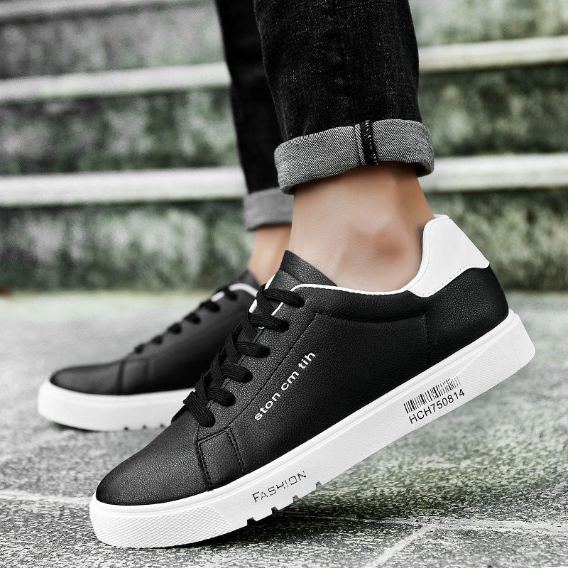 Men's Lace-Up Sneakers, Student Running Men's Shoes, Low-Top Breathable White Shoes Enfom Clothing