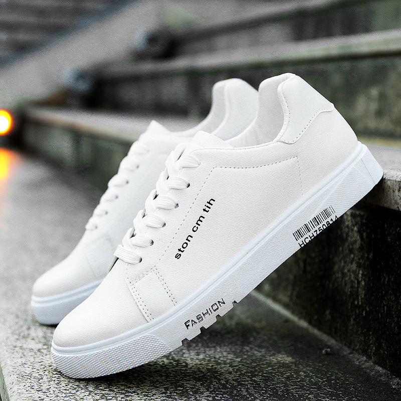 Men's Lace-Up Sneakers, Student Running Men's Shoes, Low-Top Breathable White Shoes Enfom Clothing