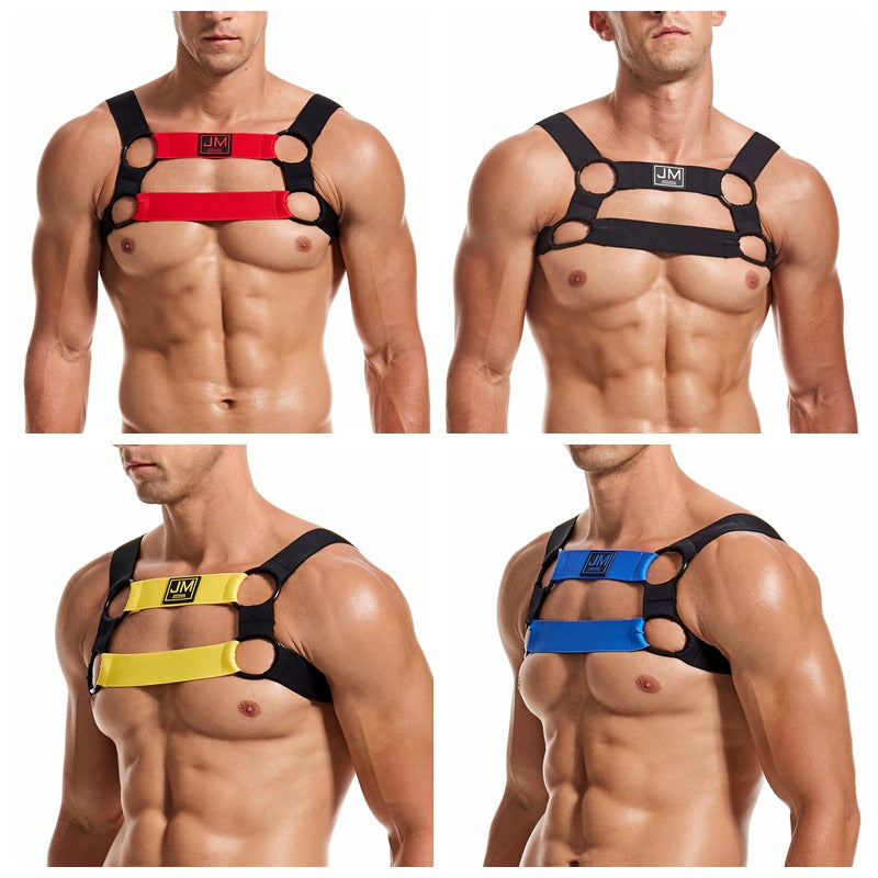 Men's Shoulder Strap Fitness Polyester Sports Muscle Enfom Clothing