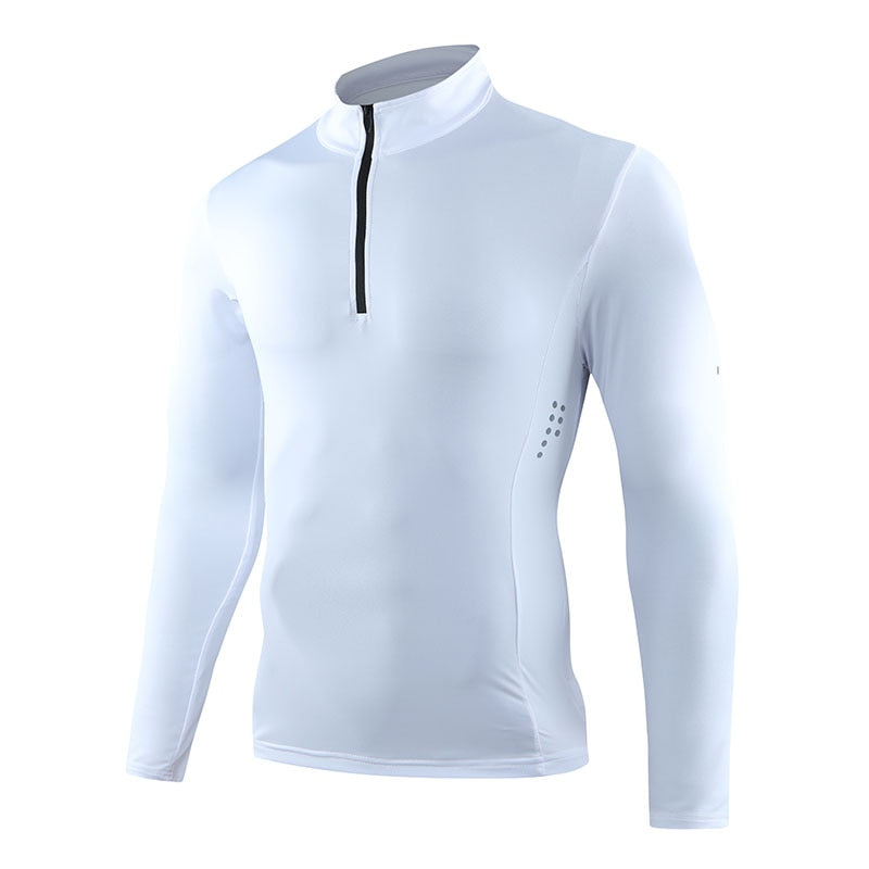 Mens Long Sleeve Running Autumn Bodybuilding Gym Top Workout Quick Drying Compression Jerseys Print Man Sports Jogging Shirts Enfom Clothing