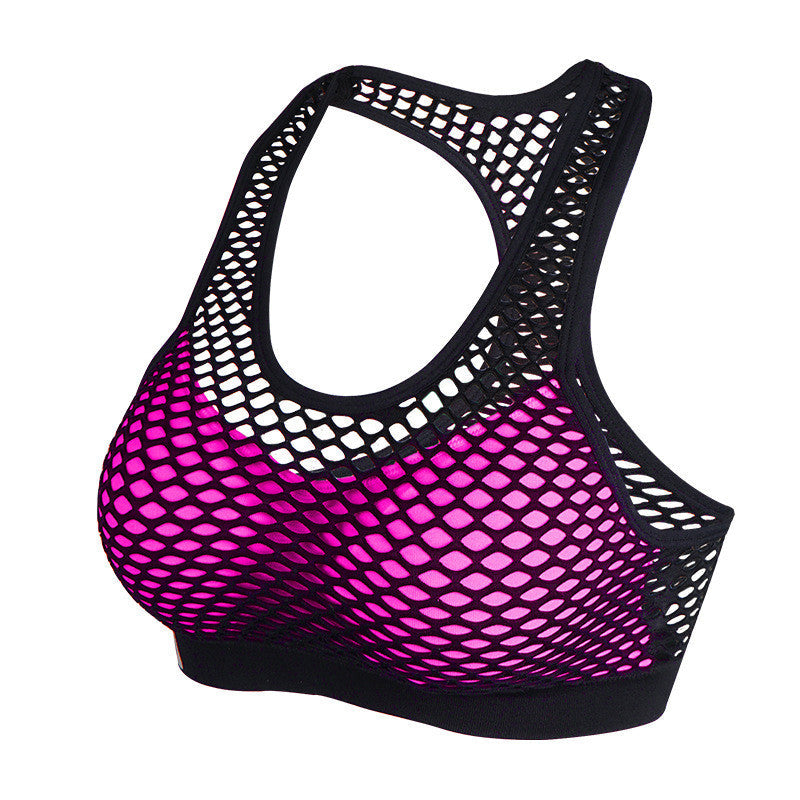 Mesh Hollow Out Breathable Yoga Bras Sports Bra Fitness Shockproof Running Vest Gym Push Up Bra Gym Tank Top Enfom Clothing