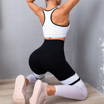 Mesh Stitching Sexy Gym Sports Quick-drying Peach Hip Yoga Suit Enfom Clothing