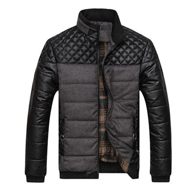 Mountainskin Brand Men's Jackets and Coats 4XL PU Patchwork Designer Jackets Men Outerwear Winter Fashion Male Clothing SA004 Enfom Clothing