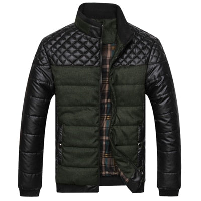 Mountainskin Brand Men's Jackets and Coats 4XL PU Patchwork Designer Jackets Men Outerwear Winter Fashion Male Clothing SA004 Enfom Clothing