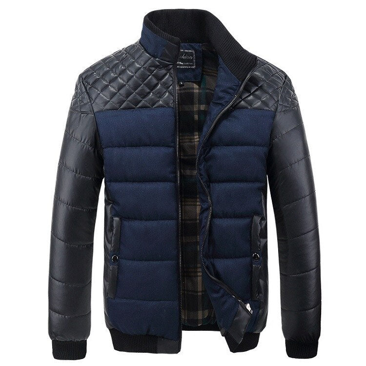 Mountainskin Brand Men's Jackets and Coats 4XL PU Patchwork Designer Jackets Men Outerwear Winter Fashion Male Clothing SA004 Enfom Clothing