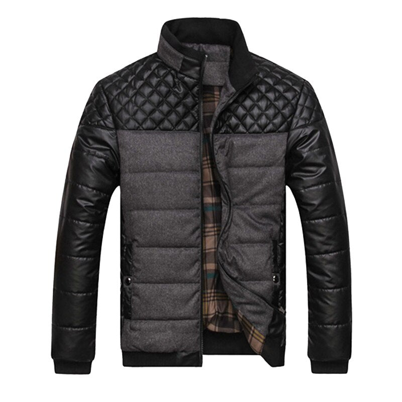 Mountainskin Brand Men's Jackets and Coats 4XL PU Patchwork Designer Jackets Men Outerwear Winter Fashion Male Clothing SA004 Enfom Clothing