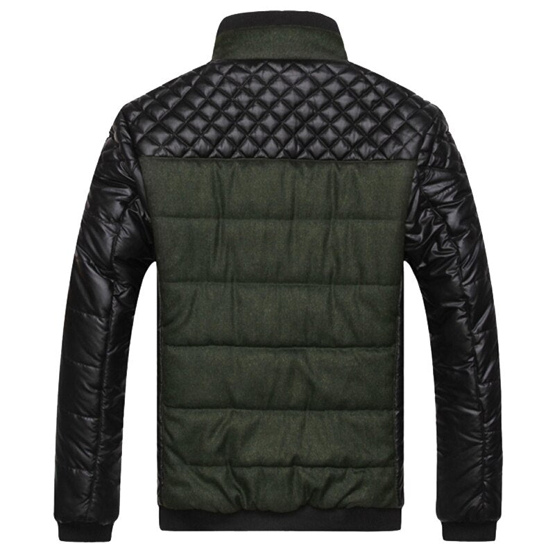 Mountainskin Brand Men's Jackets and Coats 4XL PU Patchwork Designer Jackets Men Outerwear Winter Fashion Male Clothing SA004 Enfom Clothing