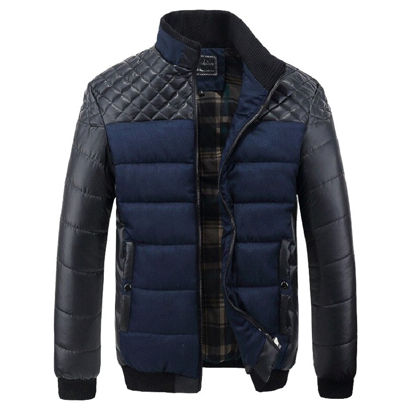 Mountainskin Brand Men's Jackets and Coats 4XL PU Patchwork Designer Jackets Men Outerwear Winter Fashion Male Clothing SA004 Enfom Clothing