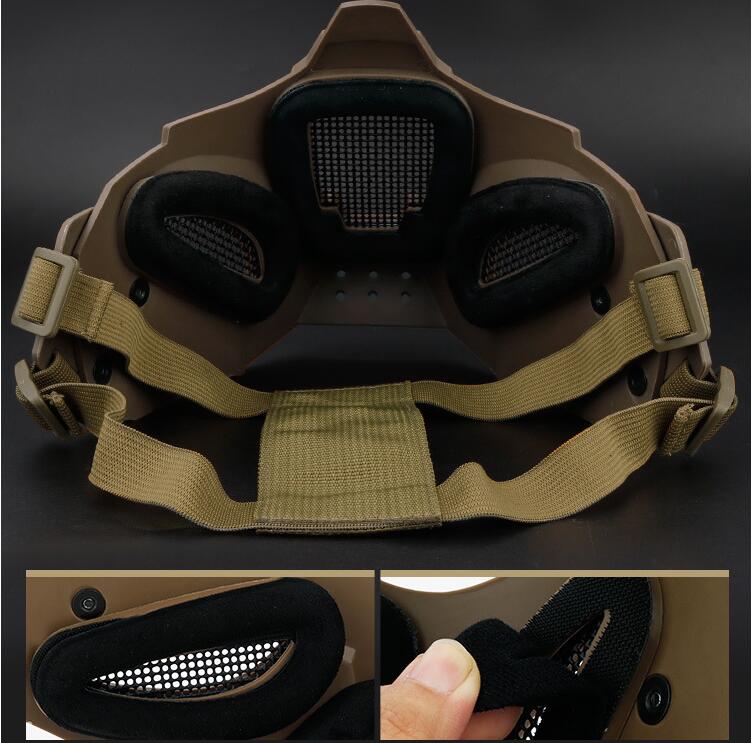 Multi Function Iron Mesh Tactical Mask with Fast Helmet and Tactical Goggles Airsoft Hunting Motorcycle Sport Play Enfom Clothing