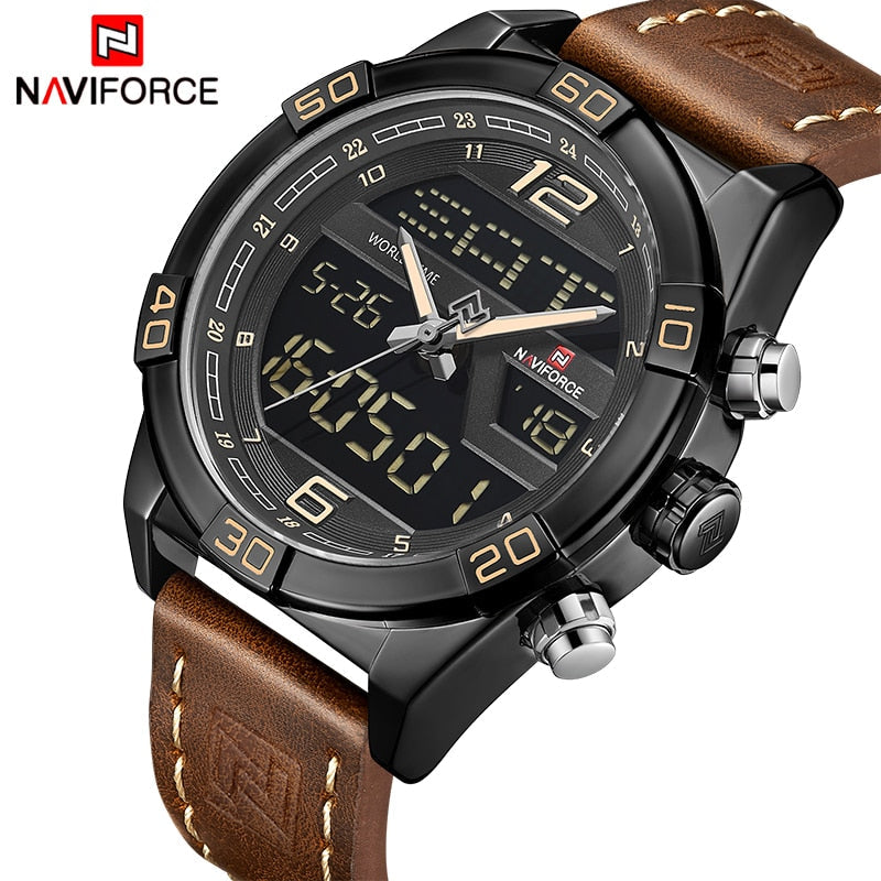 NAVIFORCE Top Luxury Brand Sport Watches Men Fashion Casual Digital Quartz Wristwatches Male Military Clock Relogio Masculino Enfom Clothing