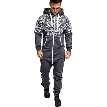 National style printed one-piece men's pajamas Enfom Clothing