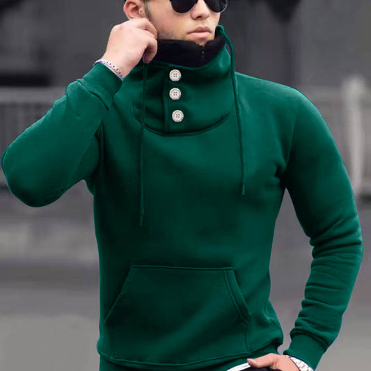 New Autumn And Winter Long-sleeved T-shirt Men's Sports High Neck Sweater Enfom Clothing