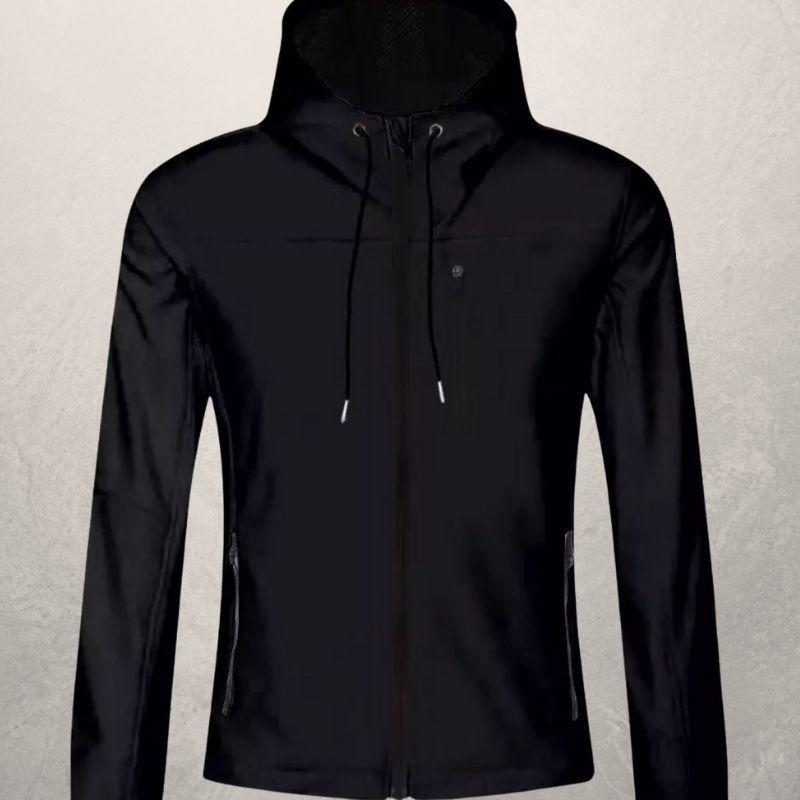 New Autumn And Winter Zipper Sweater Sports And Leisure Men's Hooded Long-sleeved Jacket Pure Color Enfom Clothing