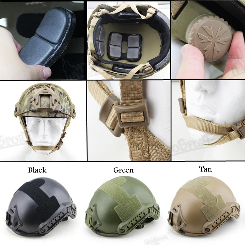 New FAST Helmet Airsoft MH Camouflage Tactical Helmets ABS Sport Outdoor Tactical Helmet Enfom Clothing