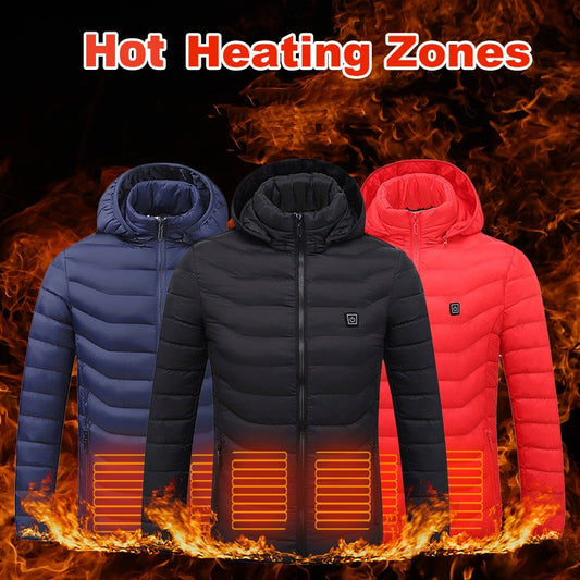 New Heated Jacket Coat USB Electric Jacket Cotton Coat Heater Thermal Clothing Heating Vest Men's Clothes Winter Enfom Clothing