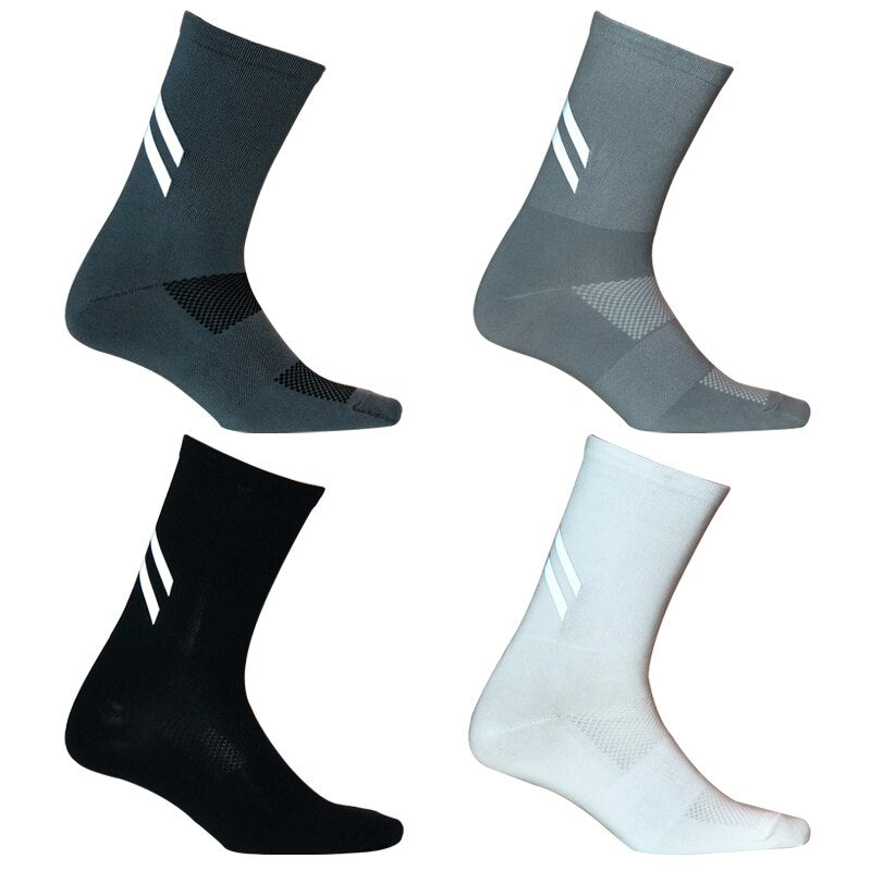 New High Reflective Cycling Socks Night Safety Men Women Professional Bicycle Bike Socks Sport Hiking Running Sock Enfom Clothing