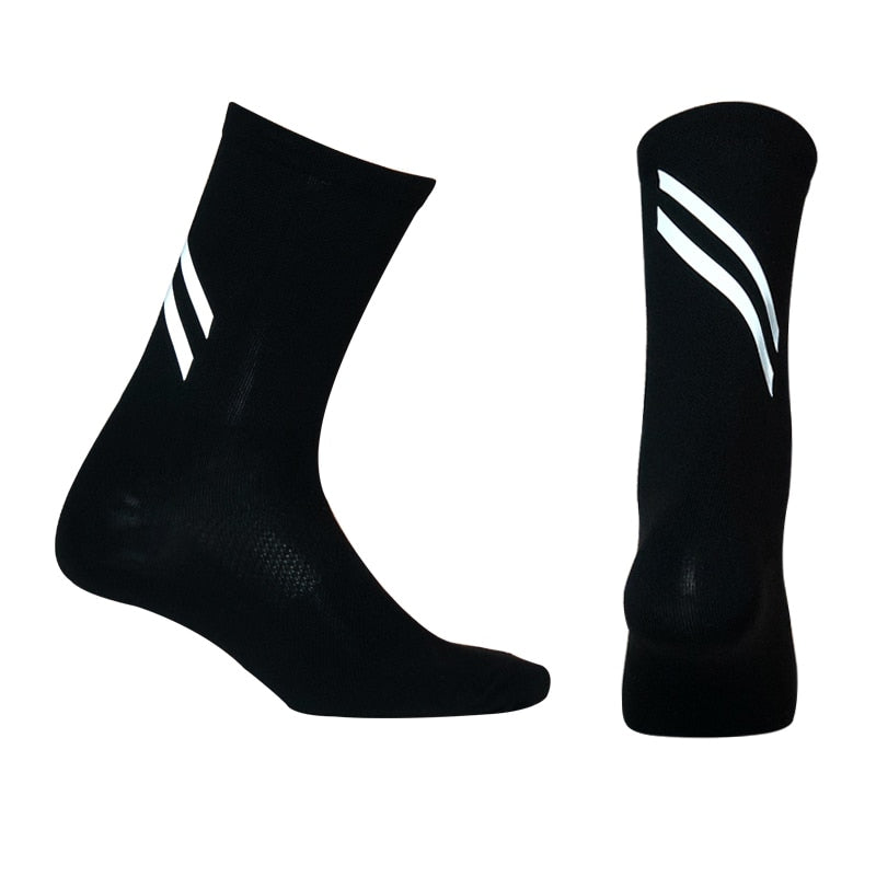 New High Reflective Cycling Socks Night Safety Men Women Professional Bicycle Bike Socks Sport Hiking Running Sock Enfom Clothing