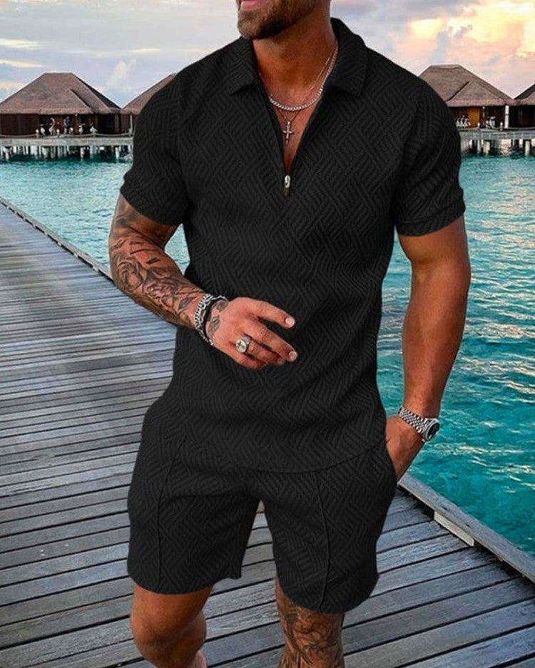 New Men's Summer Short Sleeve Shorts Casual Suit Enfom Clothing