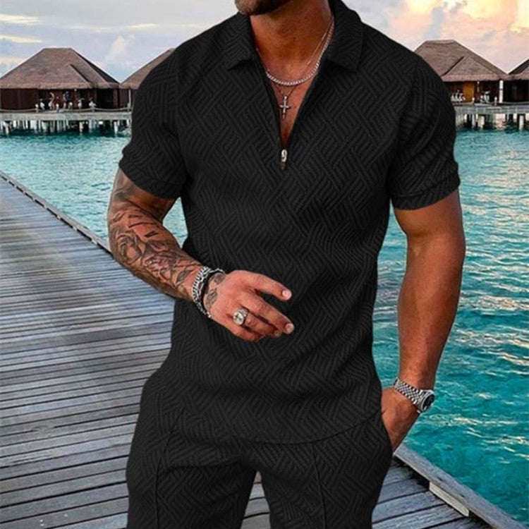 New Men's Summer Short Sleeve Shorts Casual Suit Enfom Clothing