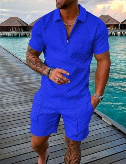 New Men's Summer Short Sleeve Shorts Casual Suit Enfom Clothing