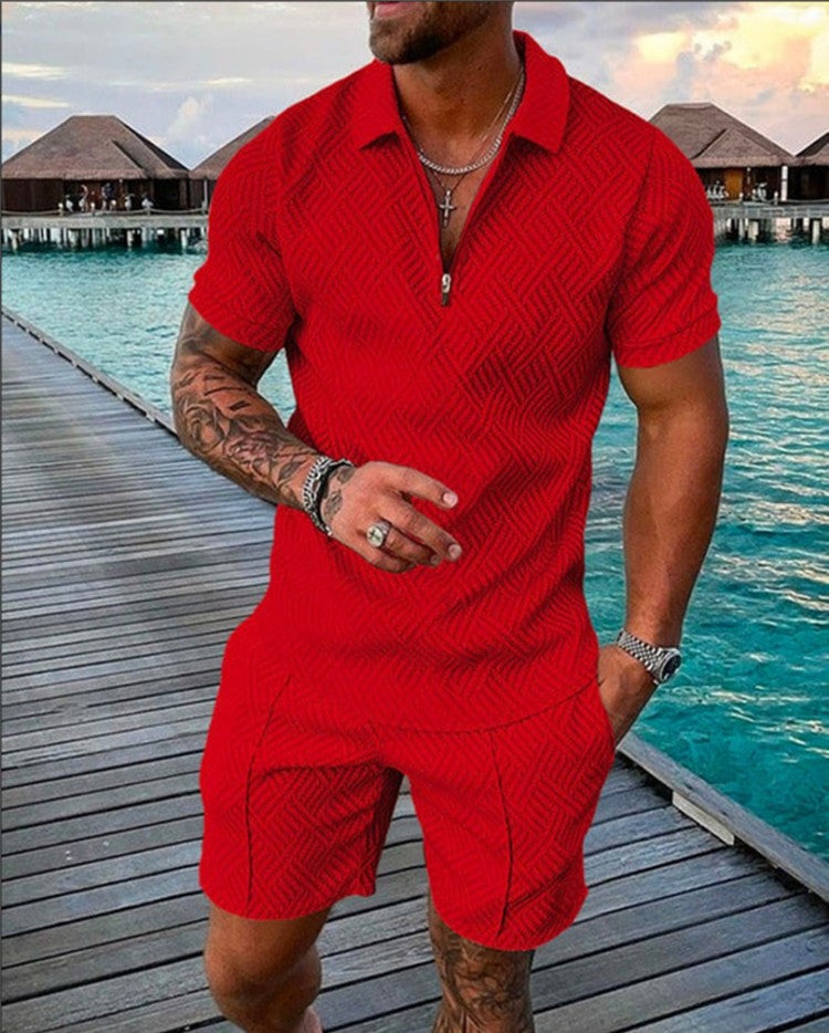 New Men's Summer Short Sleeve Shorts Casual Suit Enfom Clothing