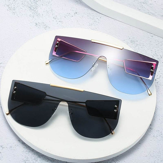 New One-piece Personality Big Frame Fashionable Sunglasses For Women Enfom Clothing