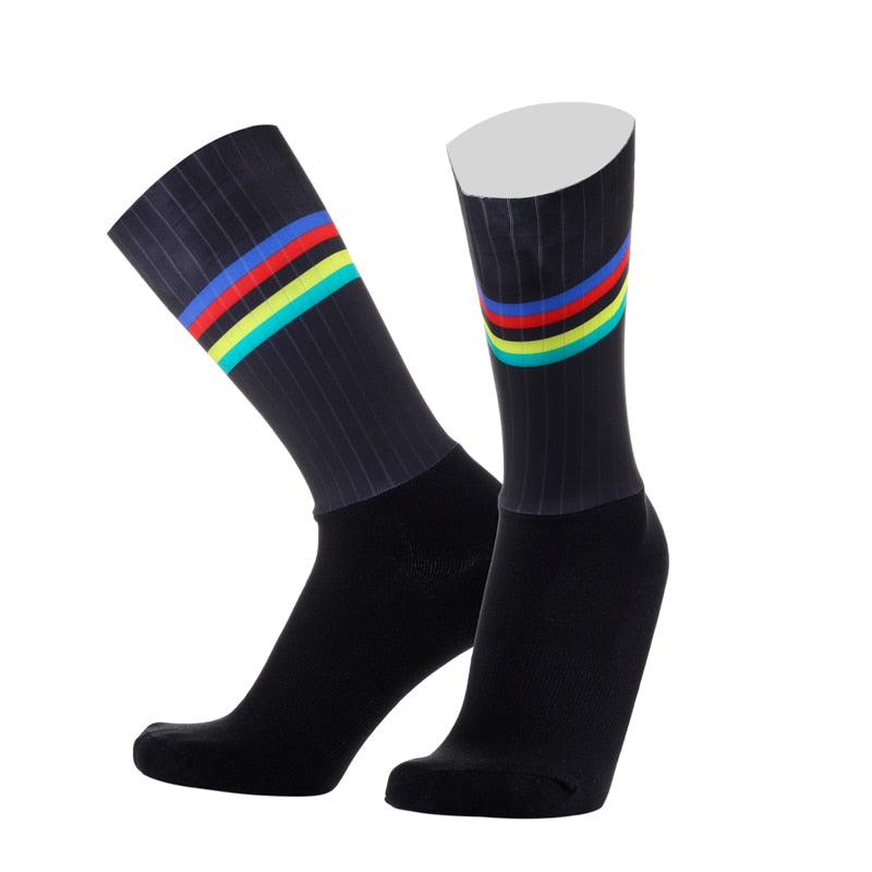 New Pro Team Aero Socks Anti Slip Silicone Cycling Socks Men Bicycle Sport Running Bike Socks Calcetines Ciclismo Enfom Clothing