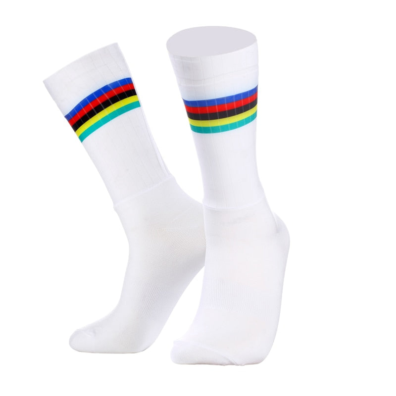 New Pro Team Aero Socks Anti Slip Silicone Cycling Socks Men Bicycle Sport Running Bike Socks Calcetines Ciclismo Enfom Clothing