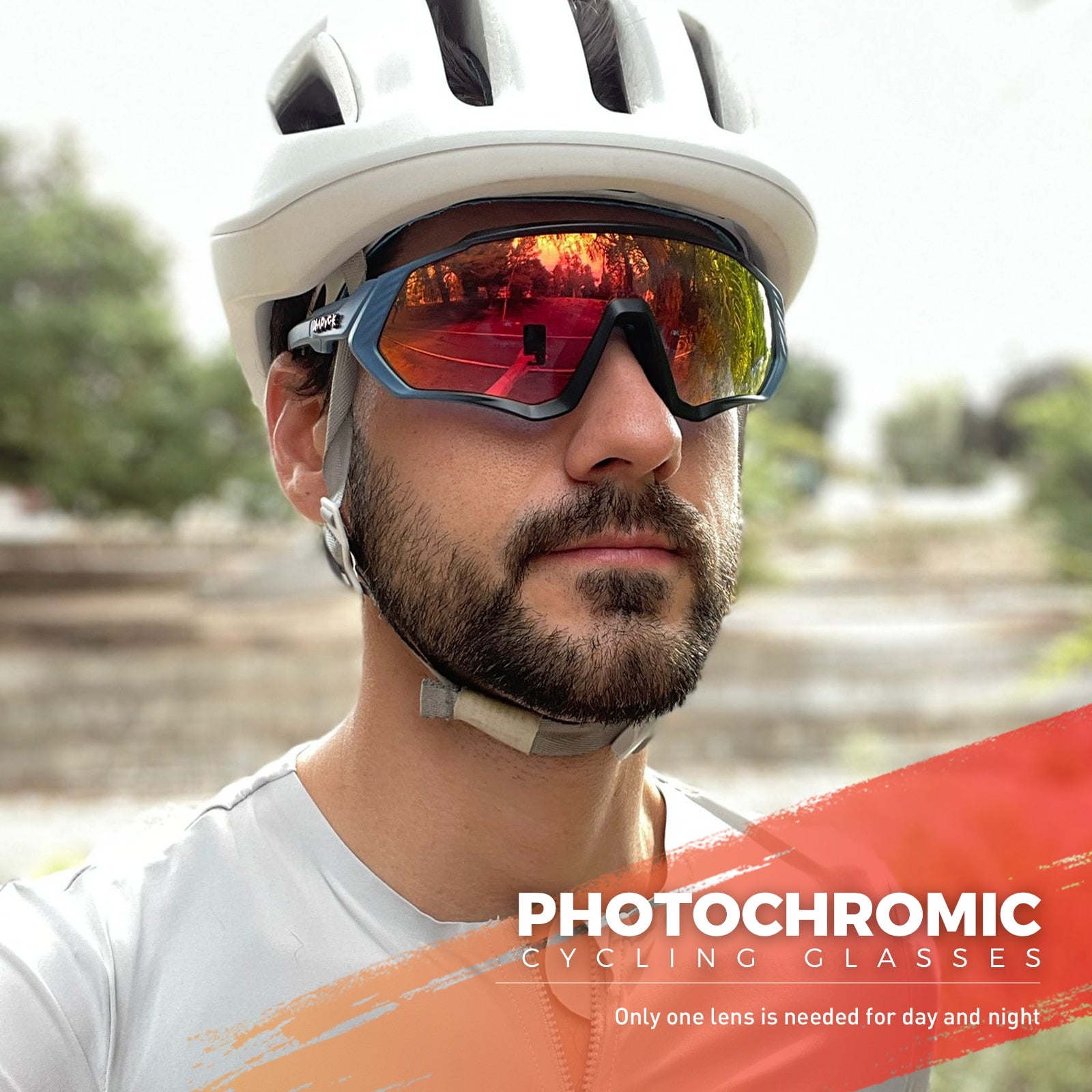 New Red Photochromic Cycling Glasses Gafas Ciclismo Fishing Sport Sunglasses MTB Bike Glasses Fietsbril Goggles Bicycle Eyewear Enfom Clothing